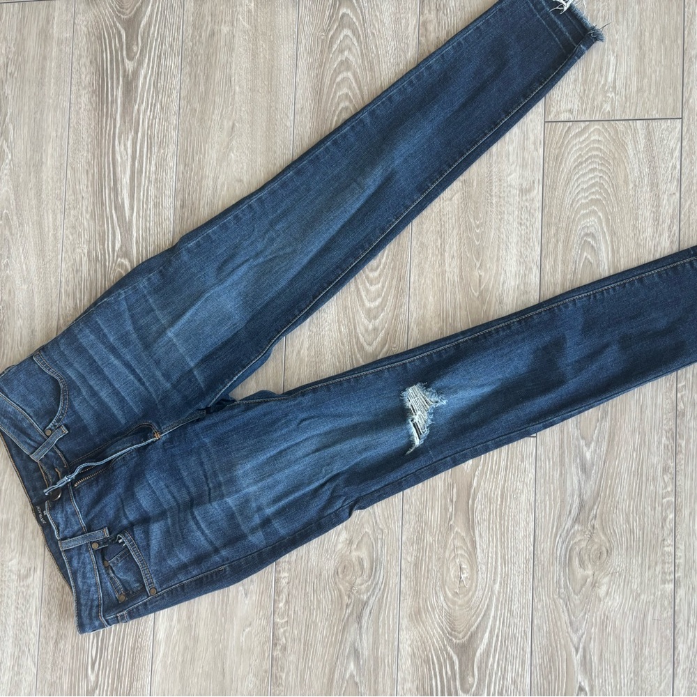 Just Black Blue Skinny Jeans with Distressed Detail